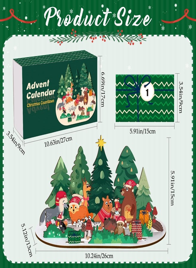 Colingmill Wooden Advent Calendar 2025 Christmas Countdown Gift Set with 25 Gift Envelopes for Table Window Decor Shelves Table Centerpieces Decoration(Woodland Animals) - Image 5